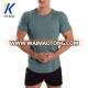 Compression men bodybuilding lightweight longline curved hem raglan short sleeve quick dry gym sport t-shirt